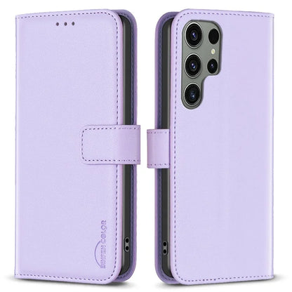 BINFEN COLOR BF17 For Samsung Galaxy S24 Ultra Leather Case Stand Phone Cover