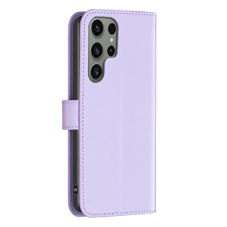 BINFEN COLOR BF17 For Samsung Galaxy S24 Ultra Leather Case Stand Phone Cover