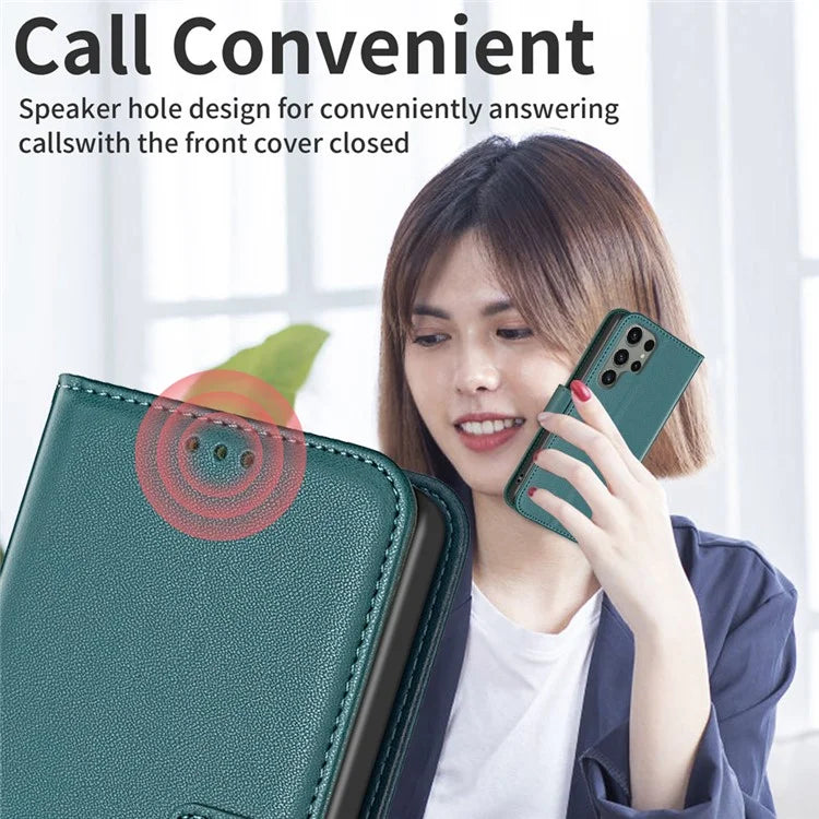 BINFEN COLOR BF17 For Samsung Galaxy S24 Ultra Leather Case Stand Phone Cover