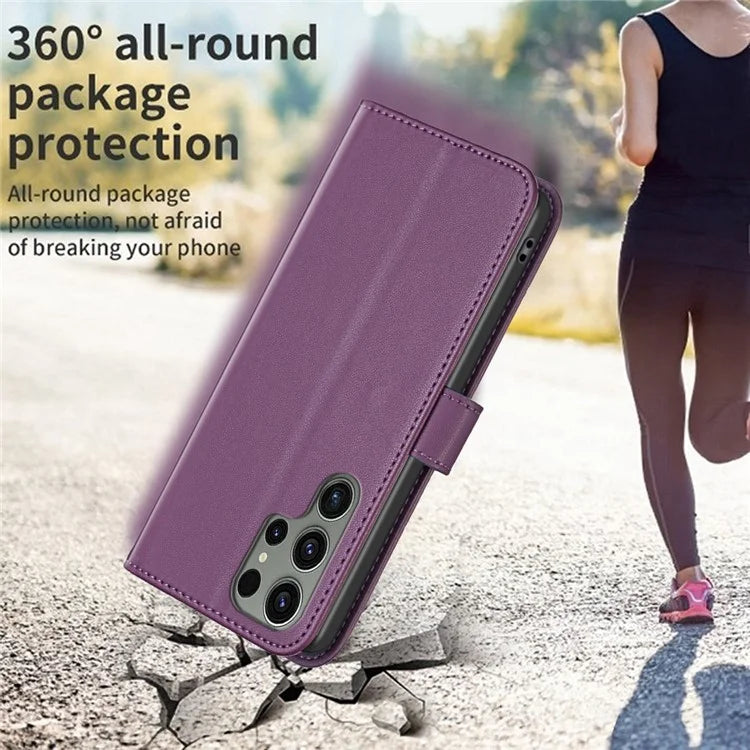 BINFEN COLOR BF17 For Samsung Galaxy S24 Ultra Leather Case Stand Phone Cover