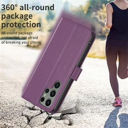 BINFEN COLOR BF17 For Samsung Galaxy S24 Ultra Leather Case Stand Phone Cover