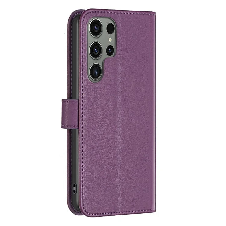 BINFEN COLOR BF17 For Samsung Galaxy S24 Ultra Leather Case Stand Phone Cover