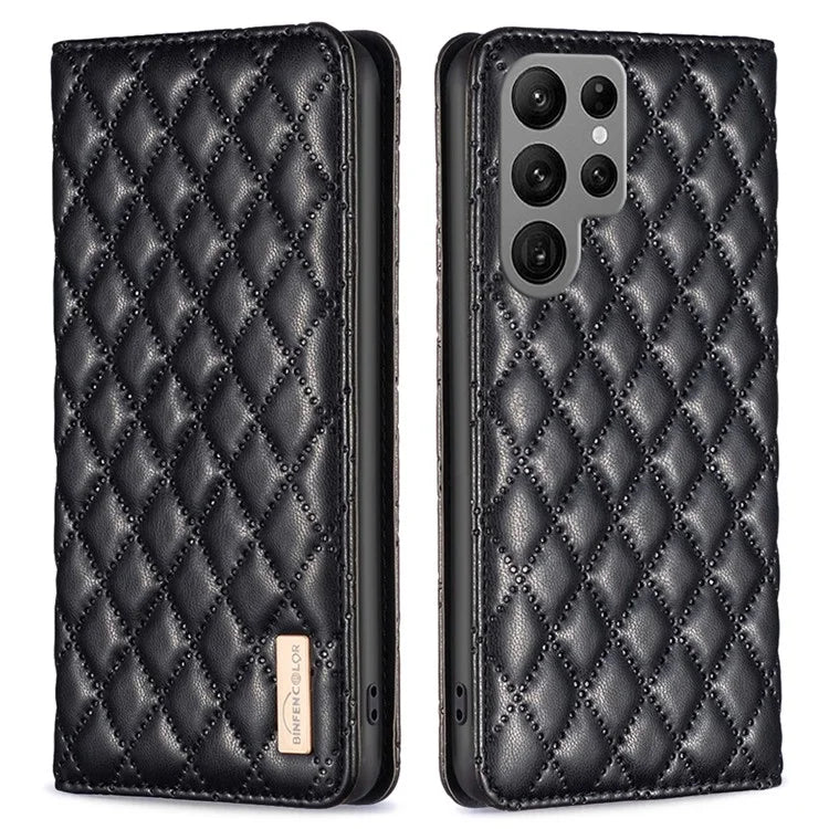 BINFEN COLOR BF Style-16 For Samsung Galaxy S24 Ultra Case Card Holder Leather Cover