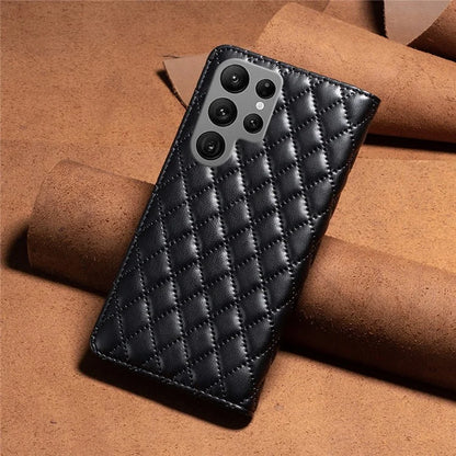 BINFEN COLOR BF Style-16 For Samsung Galaxy S24 Ultra Case Card Holder Leather Cover