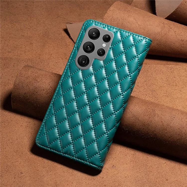 BINFEN COLOR BF Style-16 For Samsung Galaxy S24 Ultra Case Card Holder Leather Cover