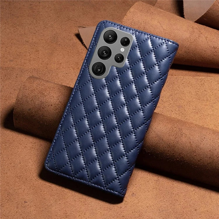 BINFEN COLOR BF Style-16 For Samsung Galaxy S24 Ultra Case Card Holder Leather Cover