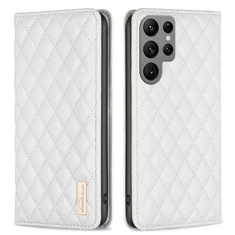 BINFEN COLOR BF Style-16 For Samsung Galaxy S24 Ultra Case Card Holder Leather Cover