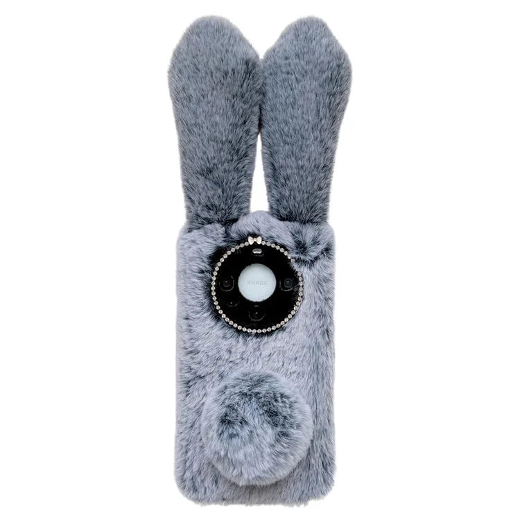 For Huawei Mate 60 Pro+ Case Flexible TPU Cute Furry 3D Bunny Ears Phone Cover