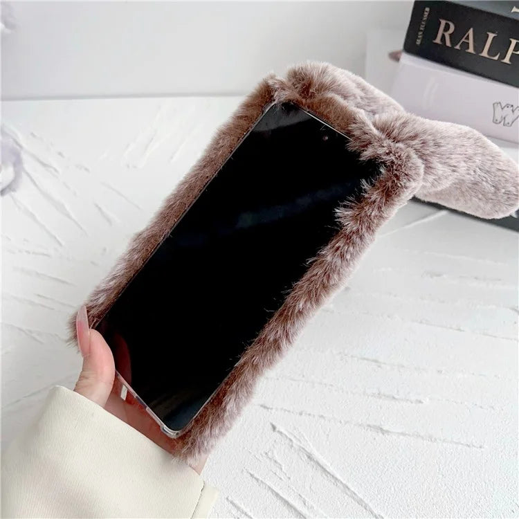 For Huawei Mate 60 Pro+ Case Flexible TPU Cute Furry 3D Bunny Ears Phone Cover