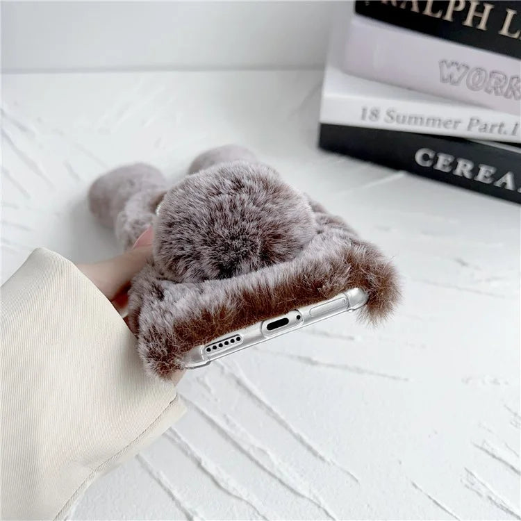 For Huawei Mate 60 Pro+ Case Flexible TPU Cute Furry 3D Bunny Ears Phone Cover