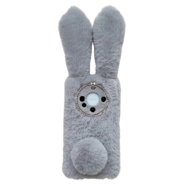 For Huawei Mate 60 Pro+ Case Flexible TPU Cute Furry 3D Bunny Ears Phone Cover