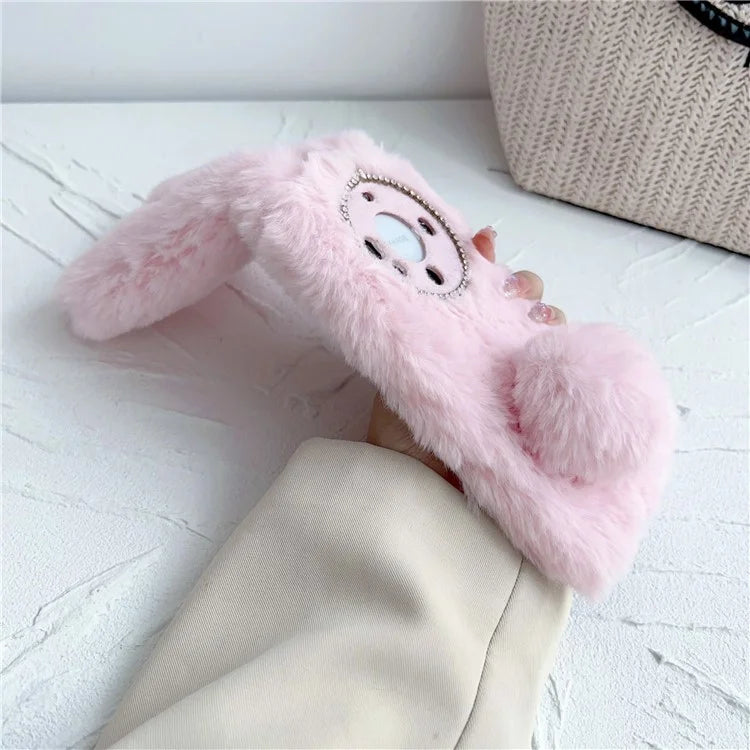 For Huawei Mate 60 Pro+ Case Flexible TPU Cute Furry 3D Bunny Ears Phone Cover