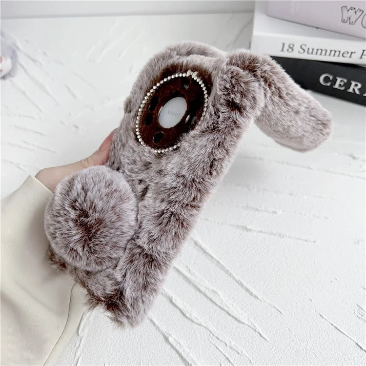 For Huawei Mate 60 Pro+ Case Flexible TPU Cute Furry 3D Bunny Ears Phone Cover