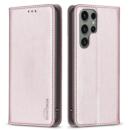 BINFEN COLOR BF18 For Samsung Galaxy S24 Ultra Case Card Holder Magnetic Closing Cover