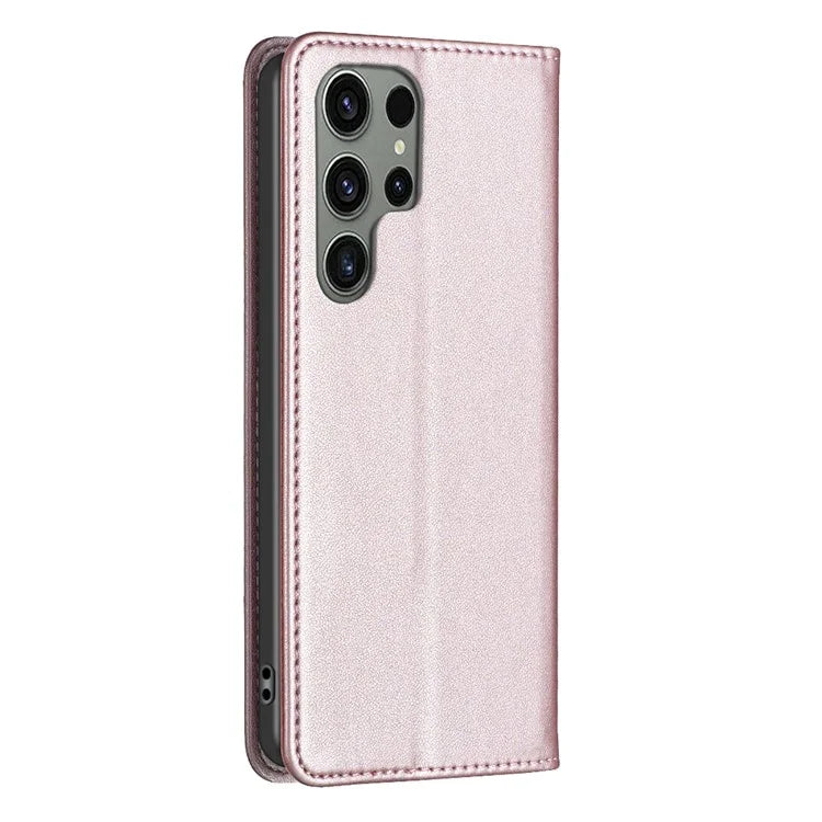 BINFEN COLOR BF18 For Samsung Galaxy S24 Ultra Case Card Holder Magnetic Closing Cover