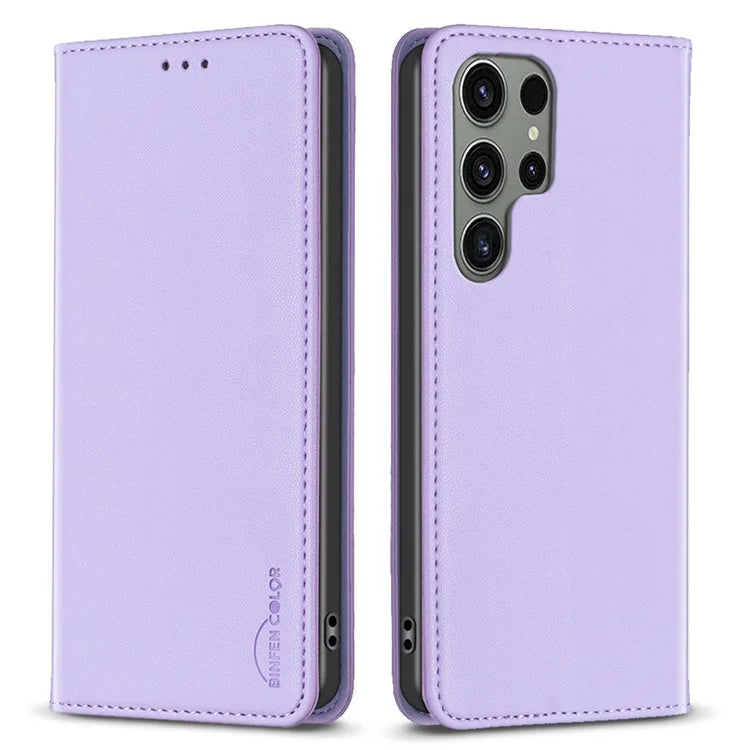 BINFEN COLOR BF18 For Samsung Galaxy S24 Ultra Case Card Holder Magnetic Closing Cover