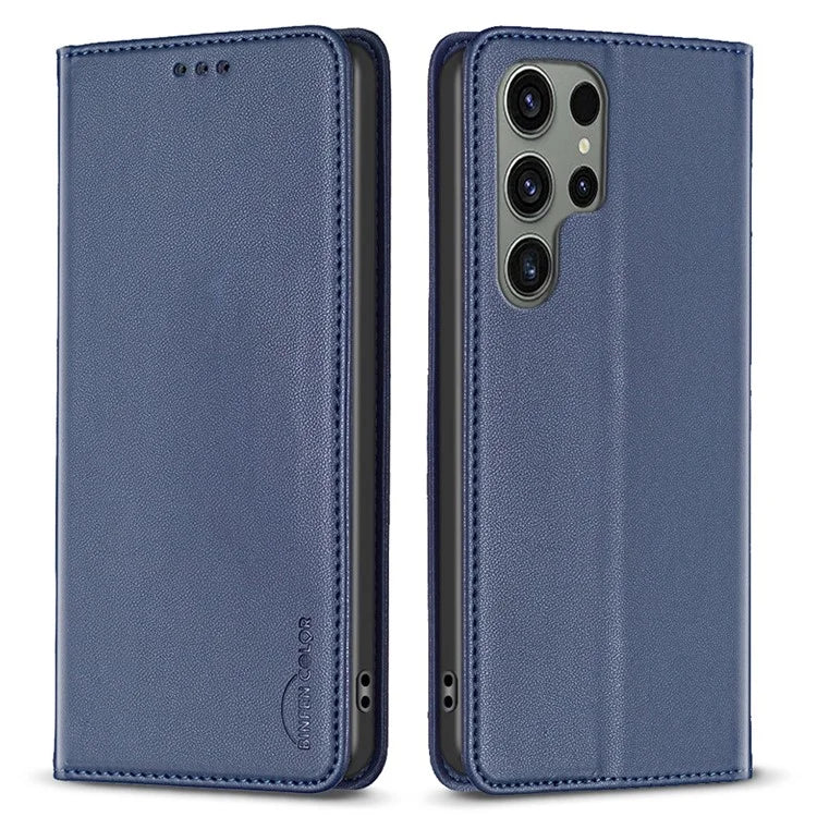 BINFEN COLOR BF18 For Samsung Galaxy S24 Ultra Case Card Holder Magnetic Closing Cover
