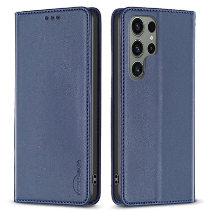 BINFEN COLOR BF18 For Samsung Galaxy S24 Ultra Case Card Holder Magnetic Closing Cover