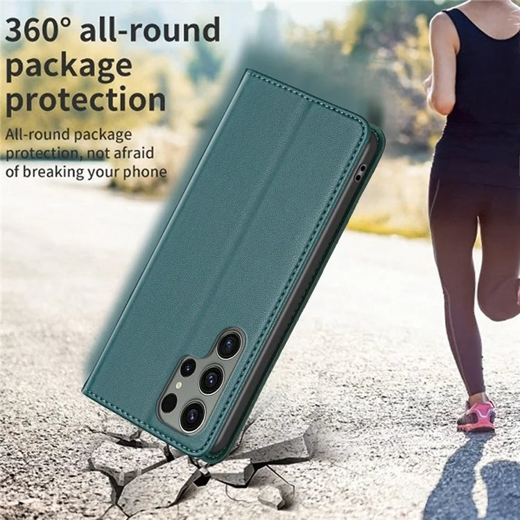 BINFEN COLOR BF18 For Samsung Galaxy S24 Ultra Case Card Holder Magnetic Closing Cover
