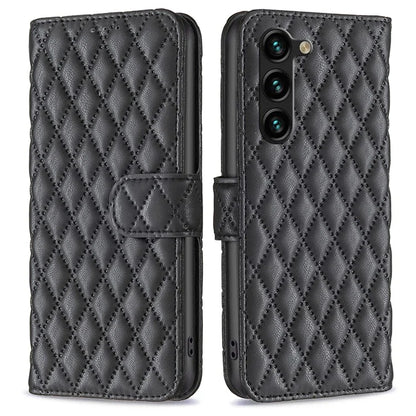 BINFEN COLOR BF Style-14 For Samsung Galaxy S24+ Case Rhombus Imprinted Phone Leather Cover