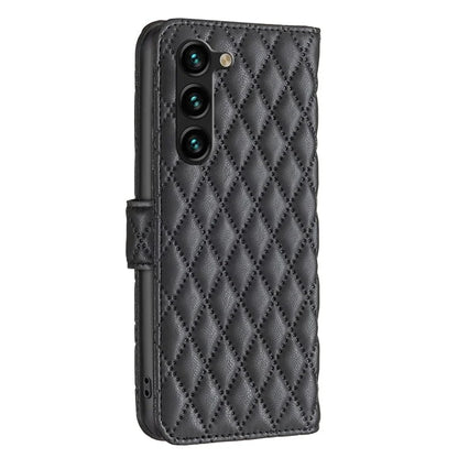 BINFEN COLOR BF Style-14 For Samsung Galaxy S24+ Case Rhombus Imprinted Phone Leather Cover