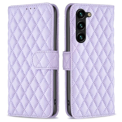 BINFEN COLOR BF Style-14 For Samsung Galaxy S24+ Case Rhombus Imprinted Phone Leather Cover