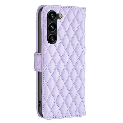 BINFEN COLOR BF Style-14 For Samsung Galaxy S24+ Case Rhombus Imprinted Phone Leather Cover