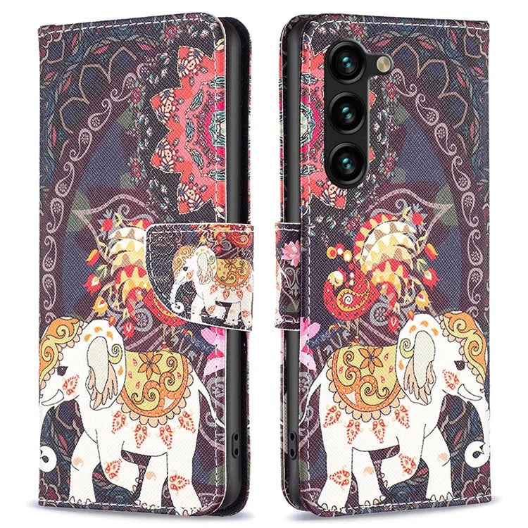 For Samsung Galaxy S24+ Case Magnetic Clasp Leather Wallet Cover