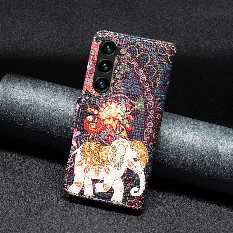 For Samsung Galaxy S24+ Case Magnetic Clasp Leather Wallet Cover