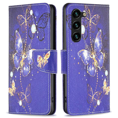 For Samsung Galaxy S24+ Case Magnetic Clasp Leather Wallet Cover