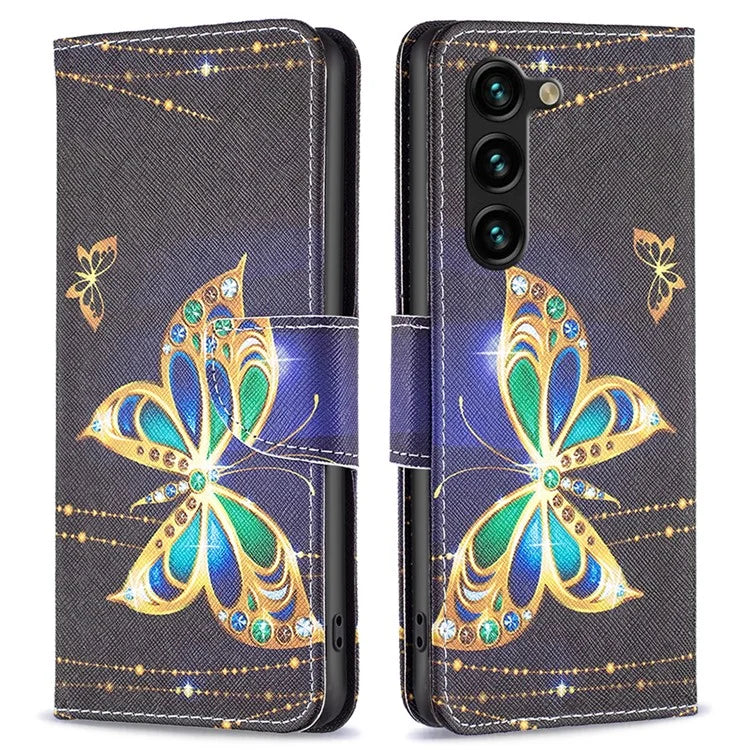 For Samsung Galaxy S24+ Case Magnetic Clasp Leather Wallet Cover