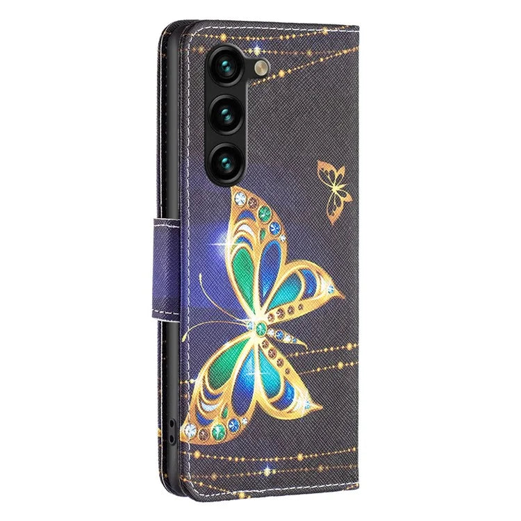 For Samsung Galaxy S24+ Case Magnetic Clasp Leather Wallet Cover
