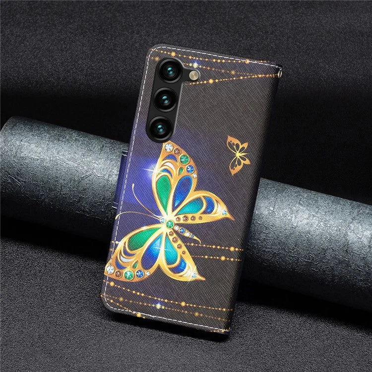 For Samsung Galaxy S24+ Case Magnetic Clasp Leather Wallet Cover