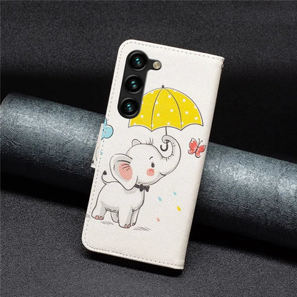 For Samsung Galaxy S24+ Case Magnetic Clasp Leather Wallet Cover