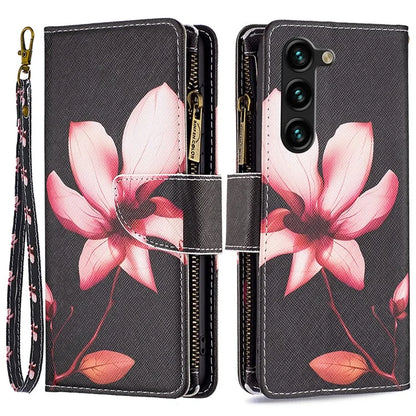 BF03 Stand Pattern Cover for Samsung Galaxy S24+ Leather Case with Zipper Wallet