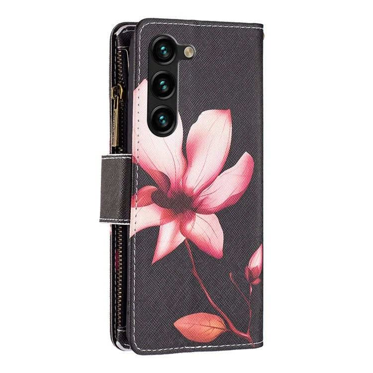 BF03 Stand Pattern Cover for Samsung Galaxy S24+ Leather Case with Zipper Wallet