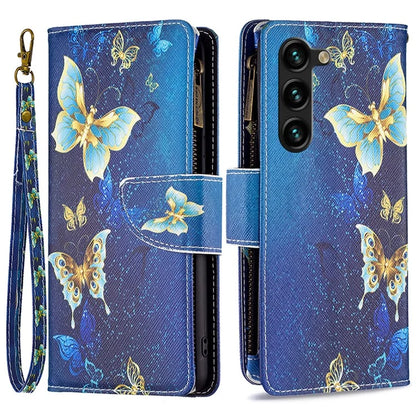 BF03 Stand Pattern Cover for Samsung Galaxy S24+ Leather Case with Zipper Wallet