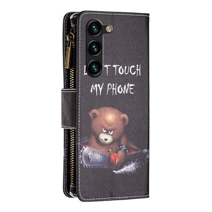 BF03 Stand Pattern Cover for Samsung Galaxy S24+ Leather Case with Zipper Wallet