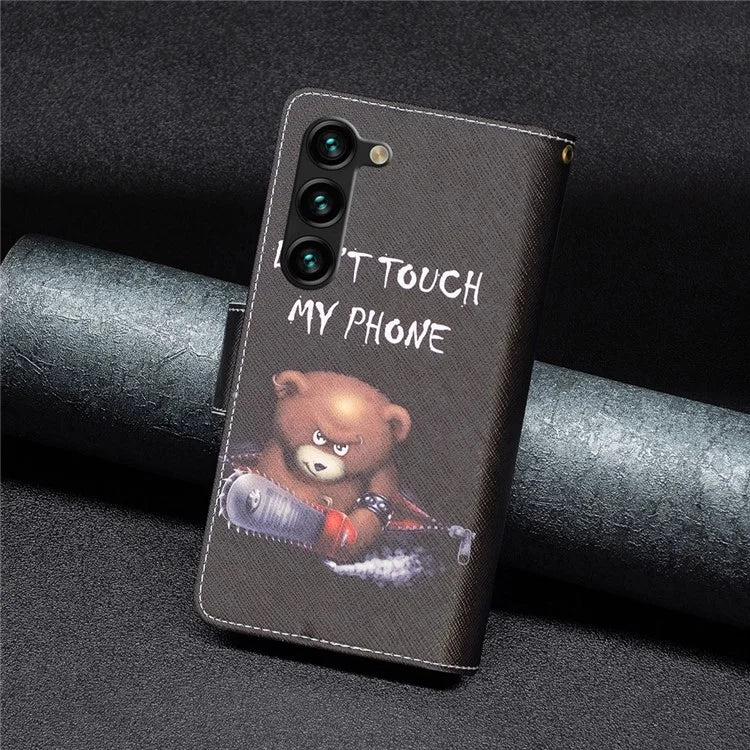 BF03 Stand Pattern Cover for Samsung Galaxy S24+ Leather Case with Zipper Wallet