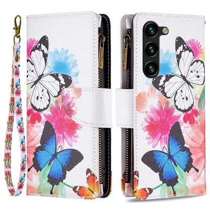 BF03 Stand Pattern Cover for Samsung Galaxy S24+ Leather Case with Zipper Wallet