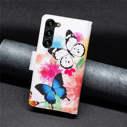 BF03 Stand Pattern Cover for Samsung Galaxy S24+ Leather Case with Zipper Wallet