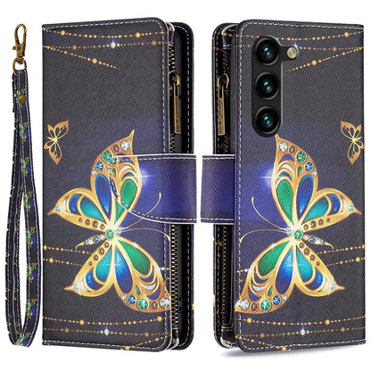BF03 Stand Pattern Cover for Samsung Galaxy S24+ Leather Case with Zipper Wallet