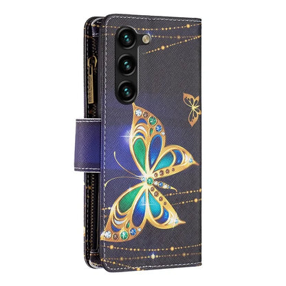 BF03 Stand Pattern Cover for Samsung Galaxy S24+ Leather Case with Zipper Wallet