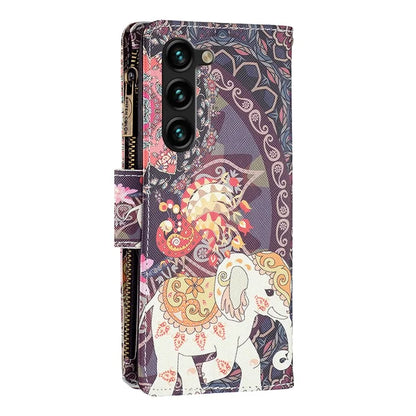 BF03 Stand Pattern Cover for Samsung Galaxy S24+ Leather Case with Zipper Wallet
