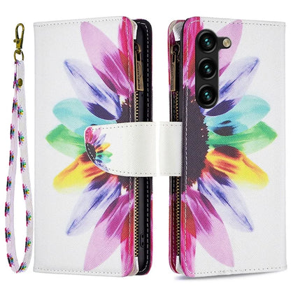 BF03 Stand Pattern Cover for Samsung Galaxy S24+ Leather Case with Zipper Wallet
