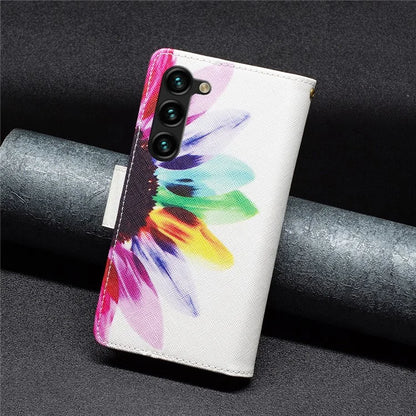 BF03 Stand Pattern Cover for Samsung Galaxy S24+ Leather Case with Zipper Wallet