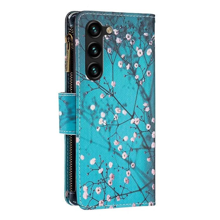 BF03 Stand Pattern Cover for Samsung Galaxy S24+ Leather Case with Zipper Wallet