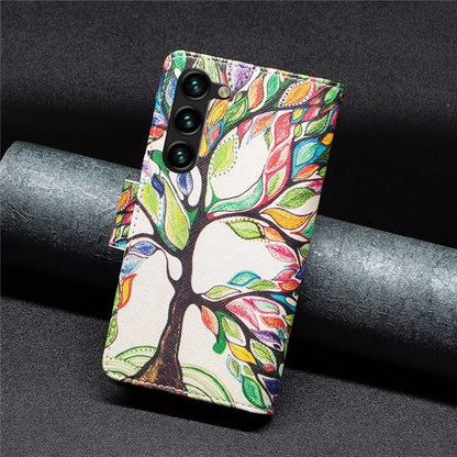 BF03 Stand Pattern Cover for Samsung Galaxy S24+ Leather Case with Zipper Wallet
