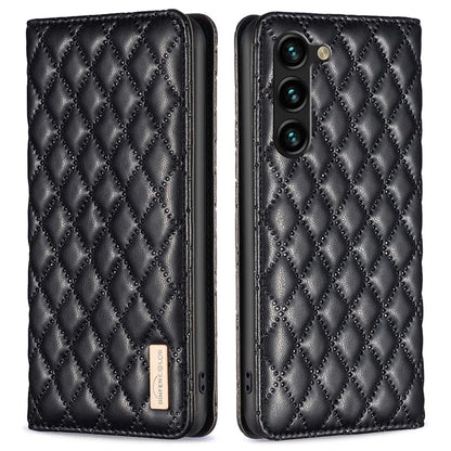 BINFEN COLOR BF16 For Samsung Galaxy S24+ Case PU Leather Rhombus Phone Cover