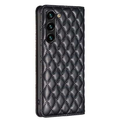 BINFEN COLOR BF16 For Samsung Galaxy S24+ Case PU Leather Rhombus Phone Cover